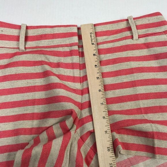 LOFT Womens 0 Striped Chino Shorts Linen Blend Casual Summer Preppy Beach Chic - Picture 6 of 10